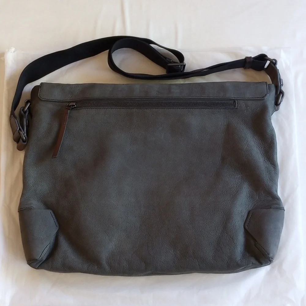 Lanvin Messenger Bag Gray Suede Leather Satchel Flap Sartorial Envelope